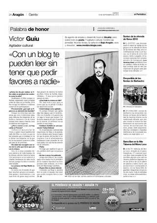 Entrevisa en El Periódico de Aragón